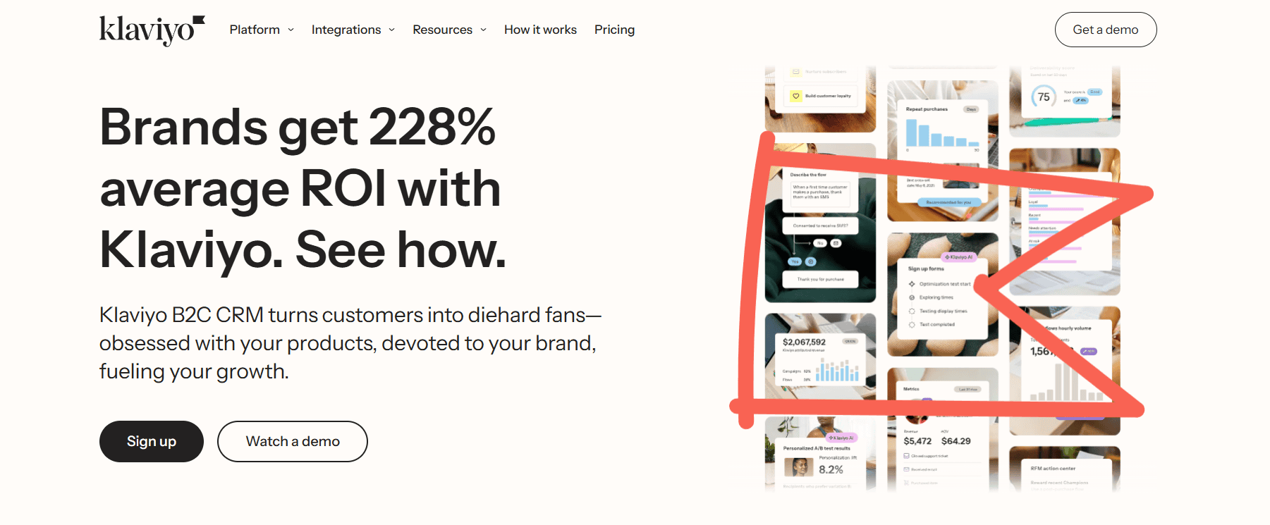 Klaviyo homepage