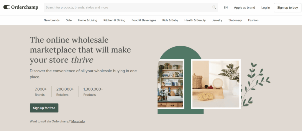 Orderchamp homepage