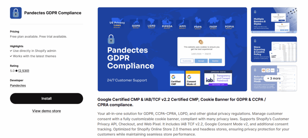 Pandectes GDPR Compliance app