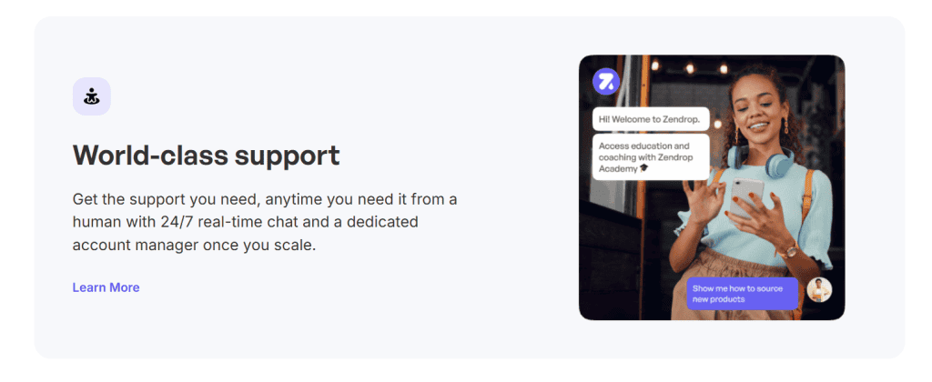 Zendrop world-class support