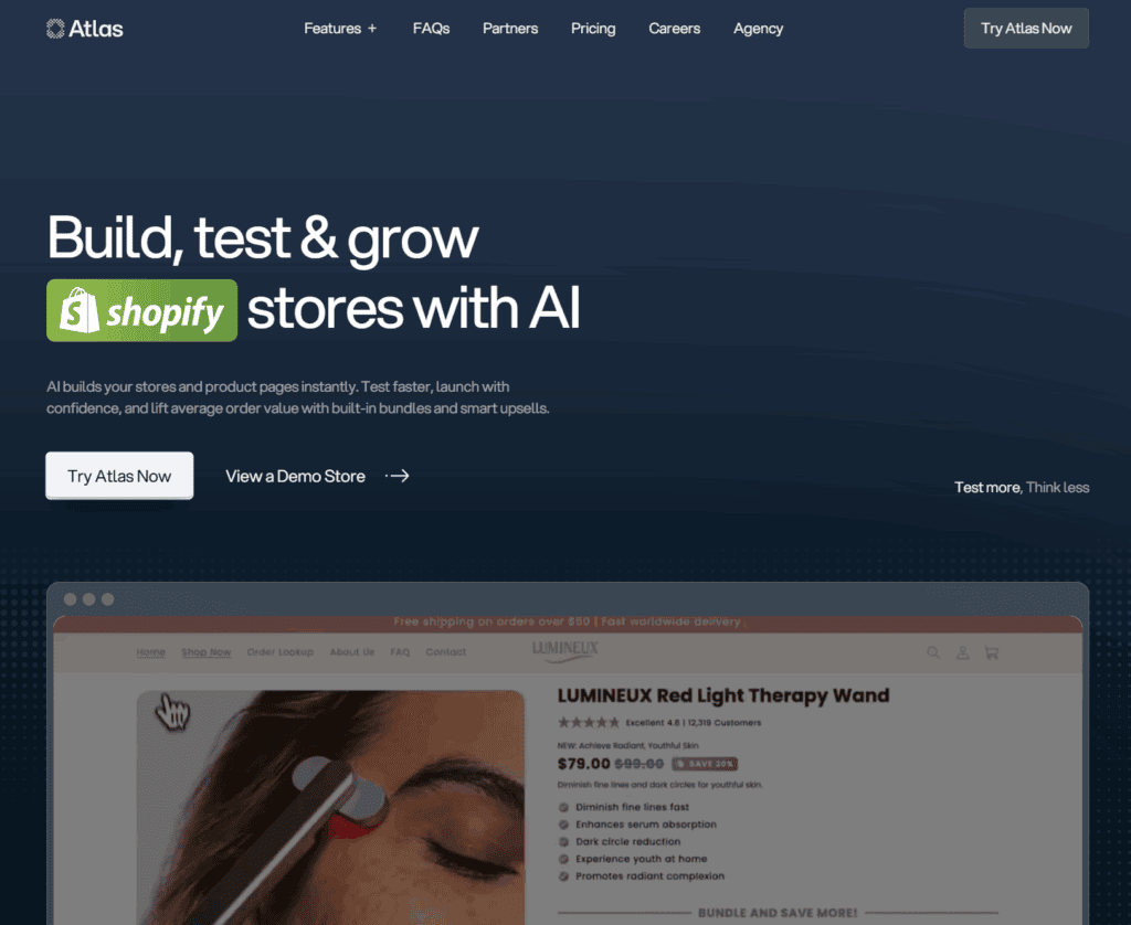Homepage of Atlas AI