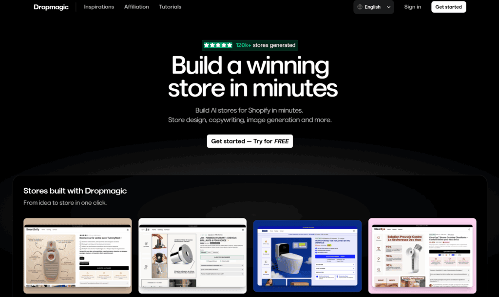 Homepage of DropMagic AI