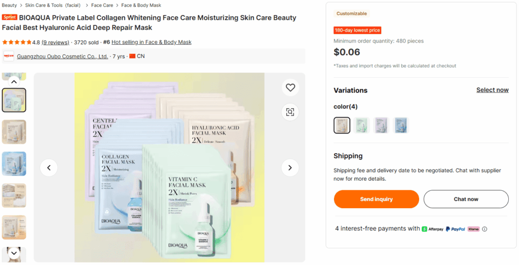 Anti-aging vitamin C facial masks