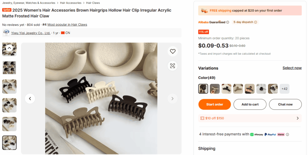 Assorted women's hair clips