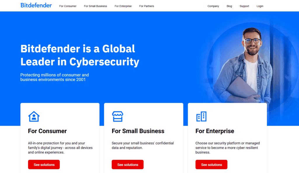 Bitdefender homepage