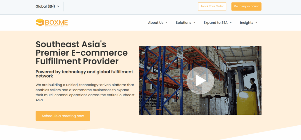 Boxme Global homepage