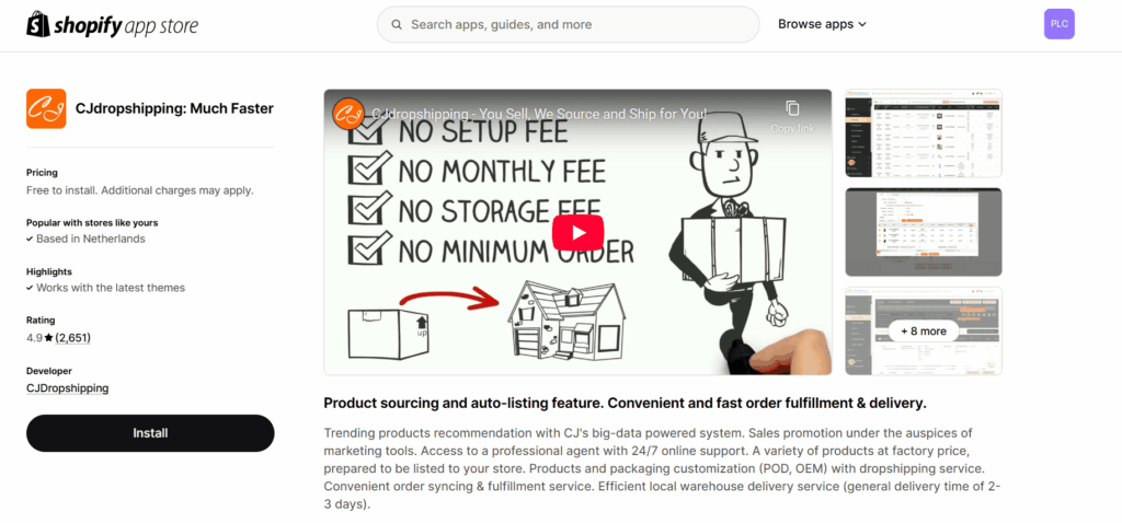 CJdropshipping Shopify app