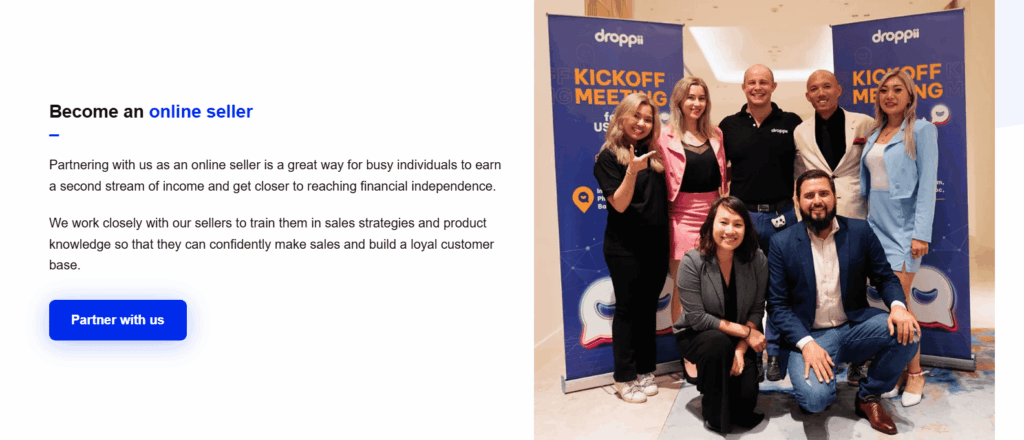Droppii become an online seller