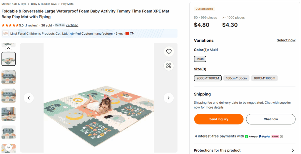 Foldable waterproof play mats for toddlers