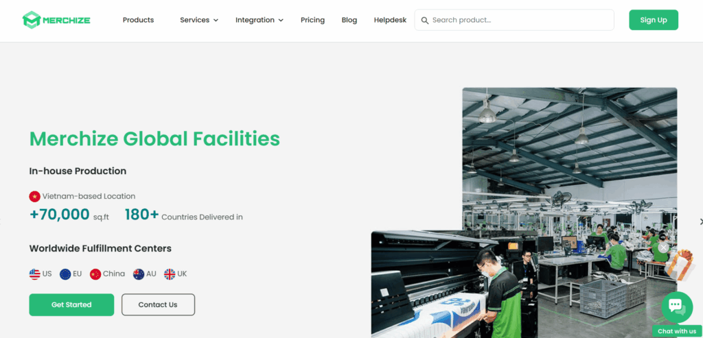 Merchize homepage