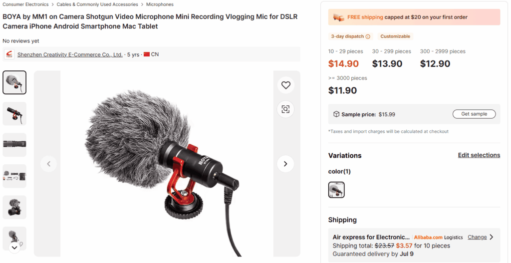 Mini shot-gun mic
