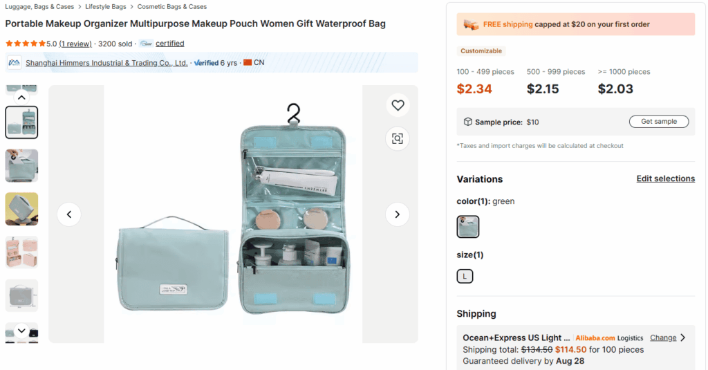 Portable makeup organizer
