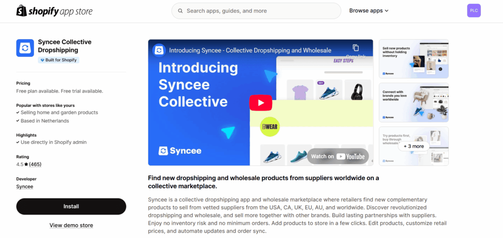 Syncee Shopify app