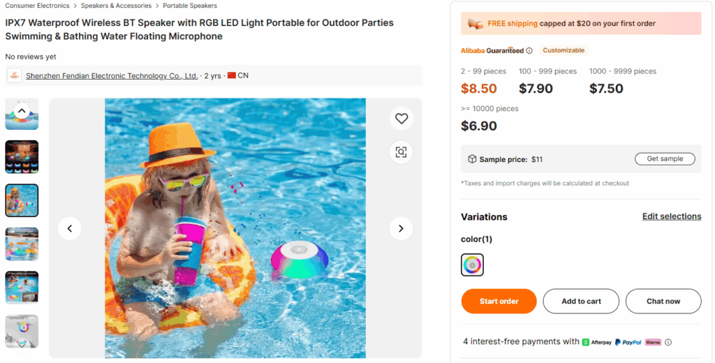Waterproof floating bluetooth speaker