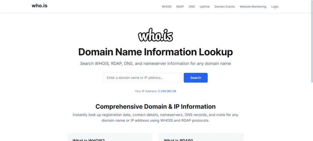 WHOIS homepage