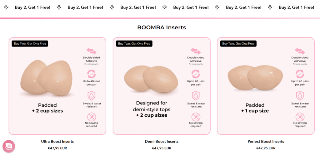 Boomba inserts