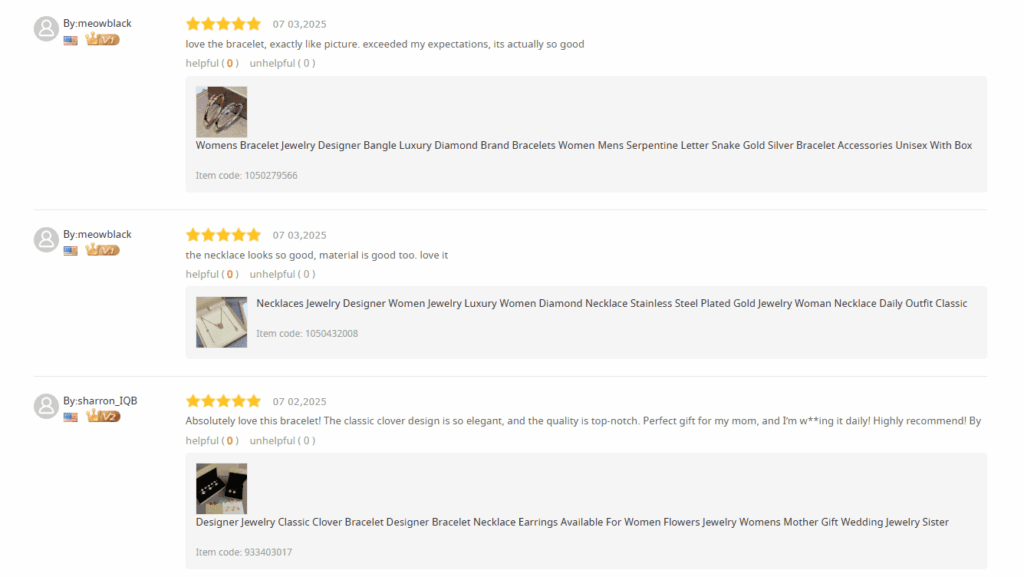 Carrie Jewelry DHGate store reviews