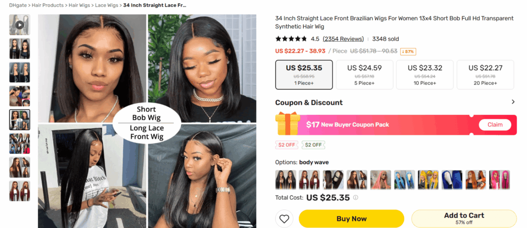 Fashion Girl Hair DHGate store product