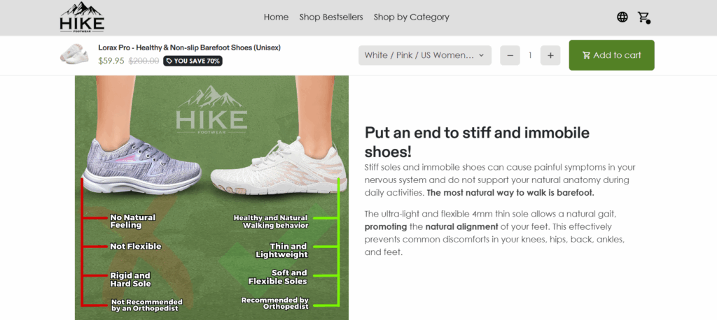 Hike Footwear benefits
