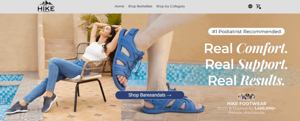 Hike Footwear homepage
