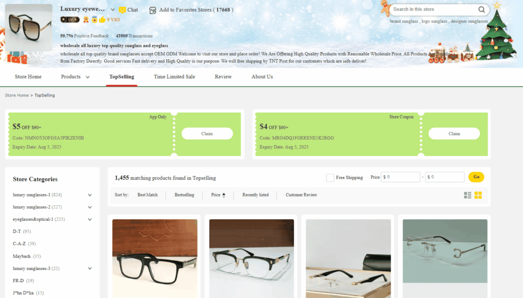 Luxury eyewear DHGate store