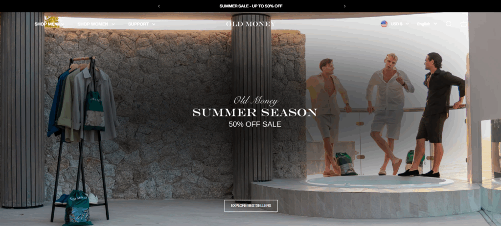 Old Money homepage