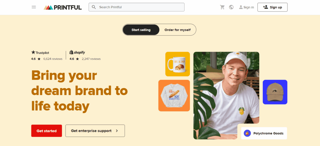 Printful homepage