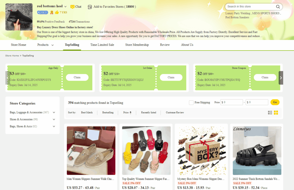 Red Bottoms Heel DHGate store