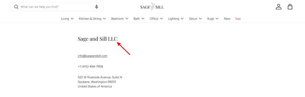 Sage and Sill contact us page