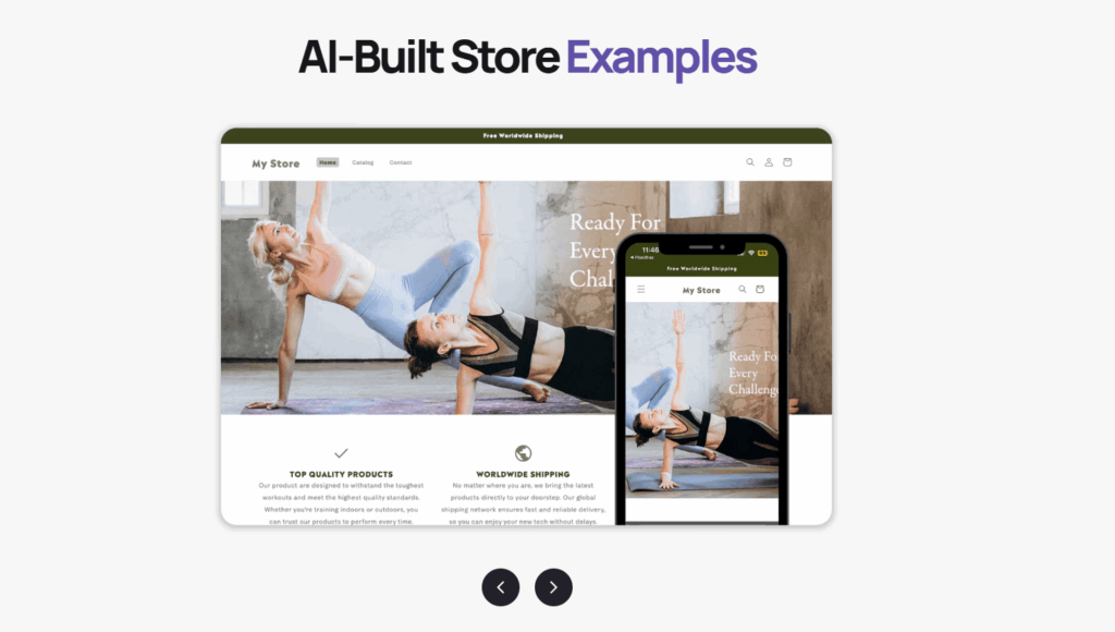 AI-built store examples