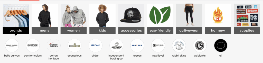 Apliiq product and brands selection