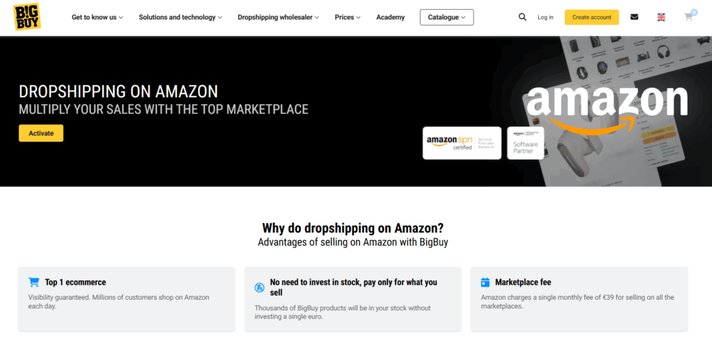 Bigbuy Amazon homepage