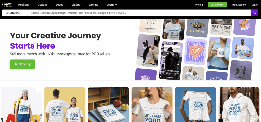 Placeit homepage