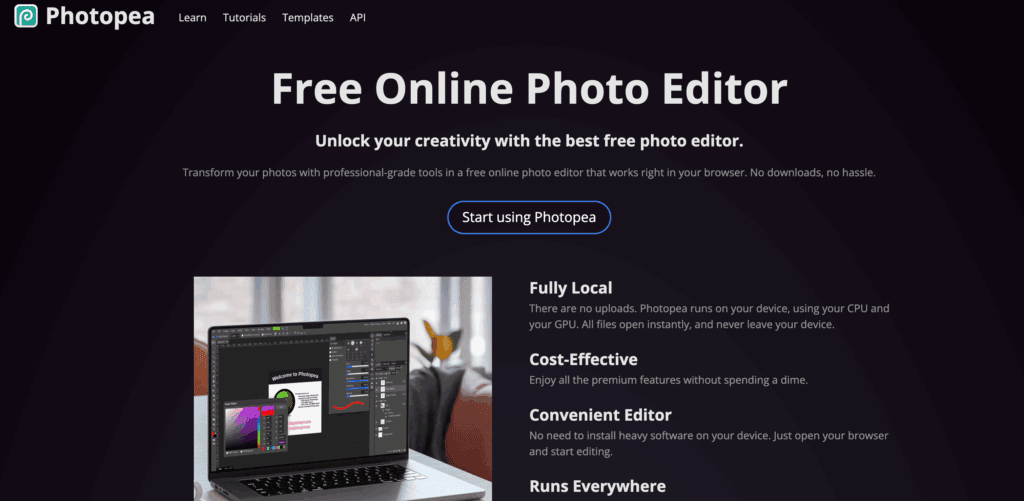 Photopea homeapge