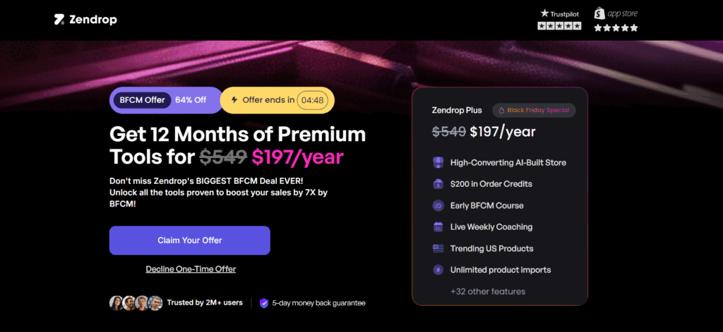 Zendrop Black Friday offer