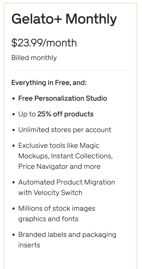 Gelato monthly tier