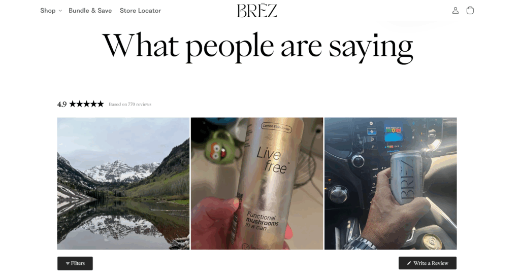 Photo reviews section example