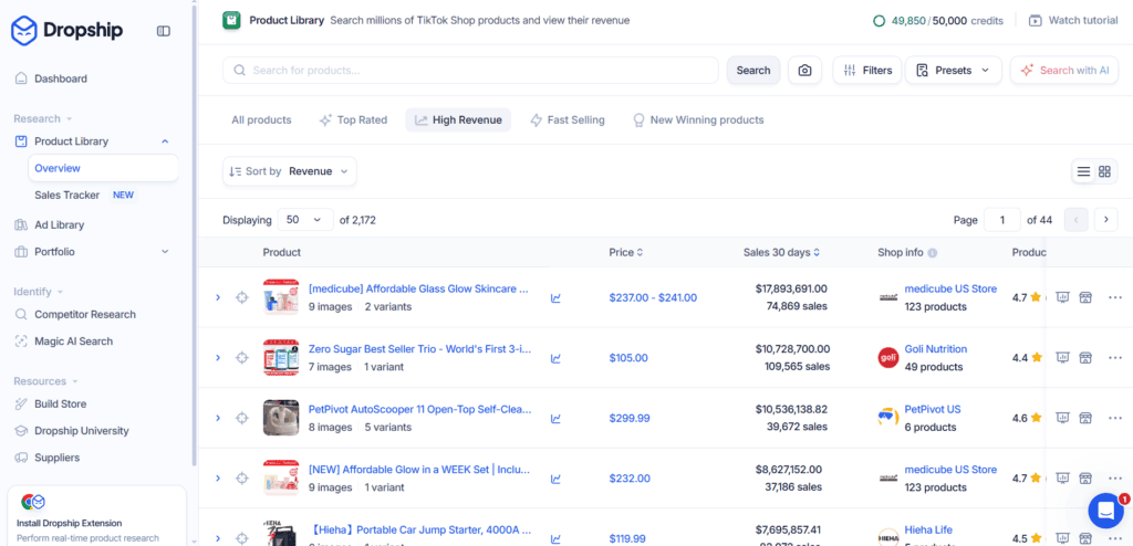 Dropship.io product library