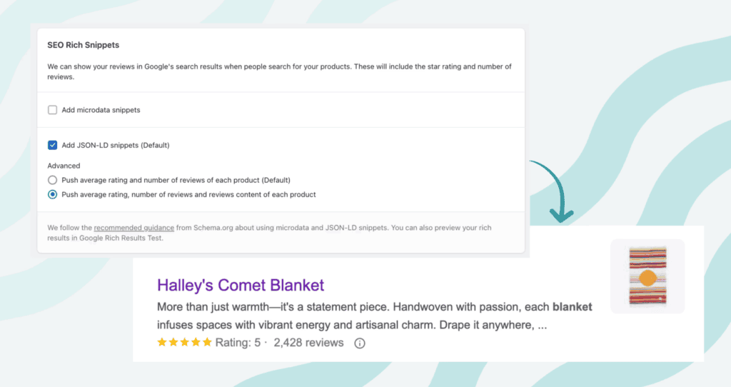 Review snippet schema