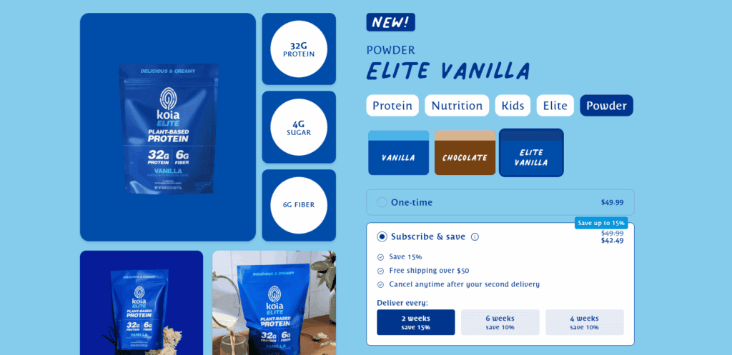 Subscribe and save option