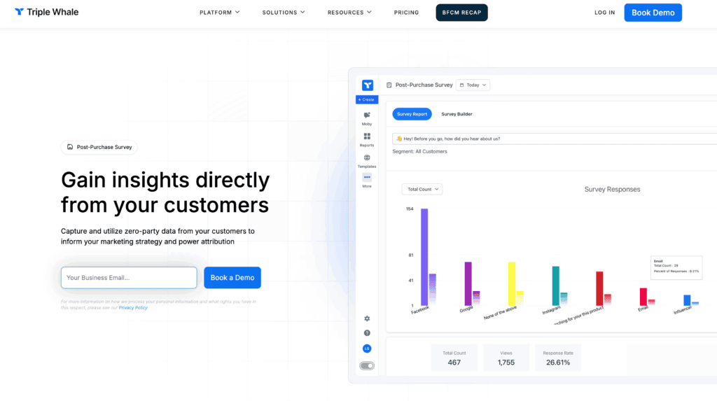 Triple Whale post-purchase survey