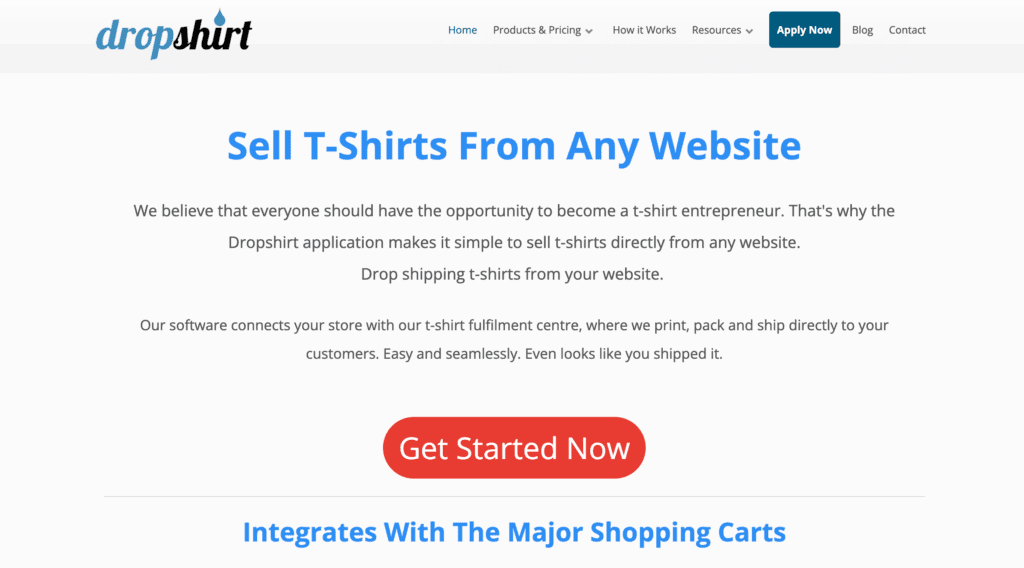 Dropshirt homepage