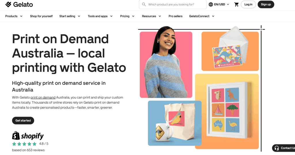 Gelato homepage for Australian customers