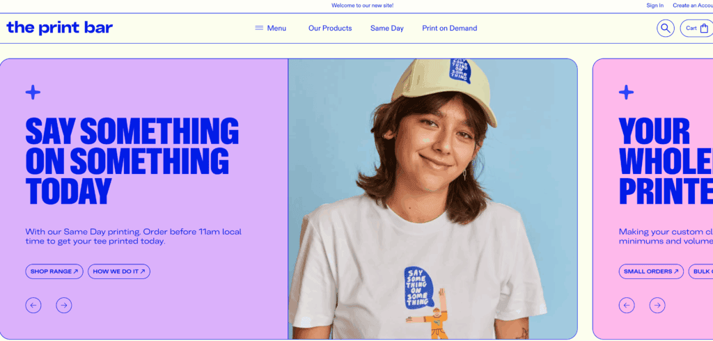 The print bar homepage