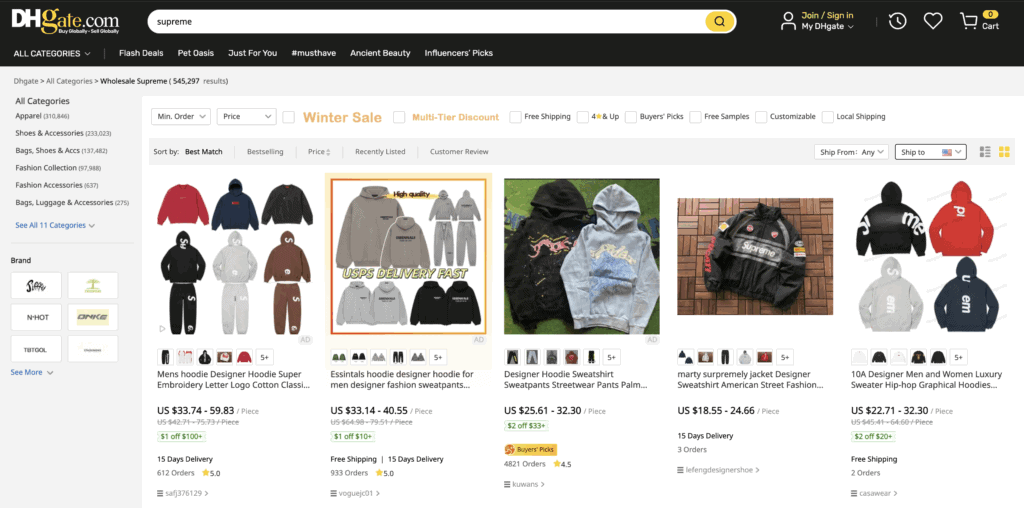 DHgate dupes