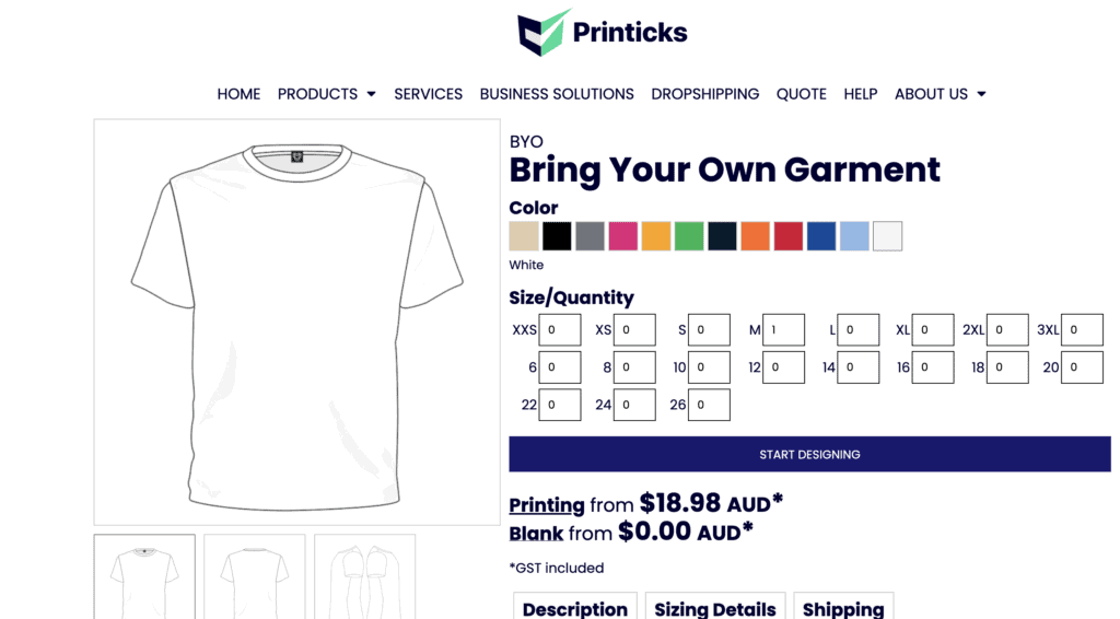 Bring your own garmet product