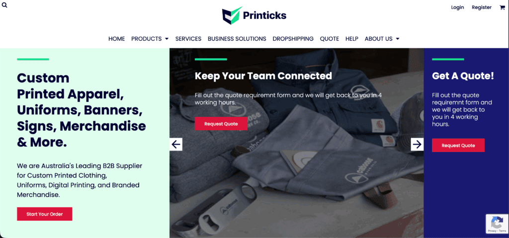 Printicks homepage