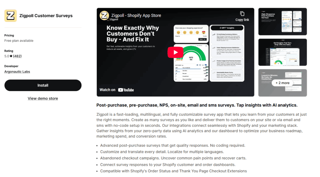 Zigpoll customer survey app for post-purchase feedback in dropshipping
