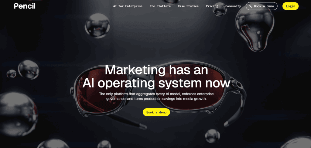Homepage of Pencil AI