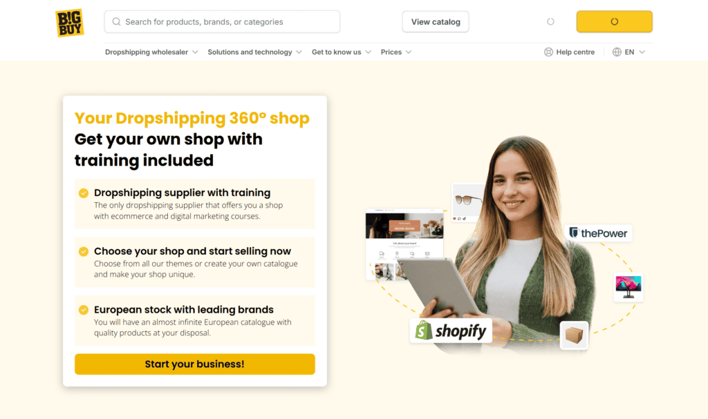 BigBuy 360 turnkey dropshipping shop for European suppliers